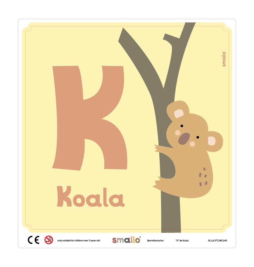 K de Koala Sticker in Portuguese for IKEA LATT