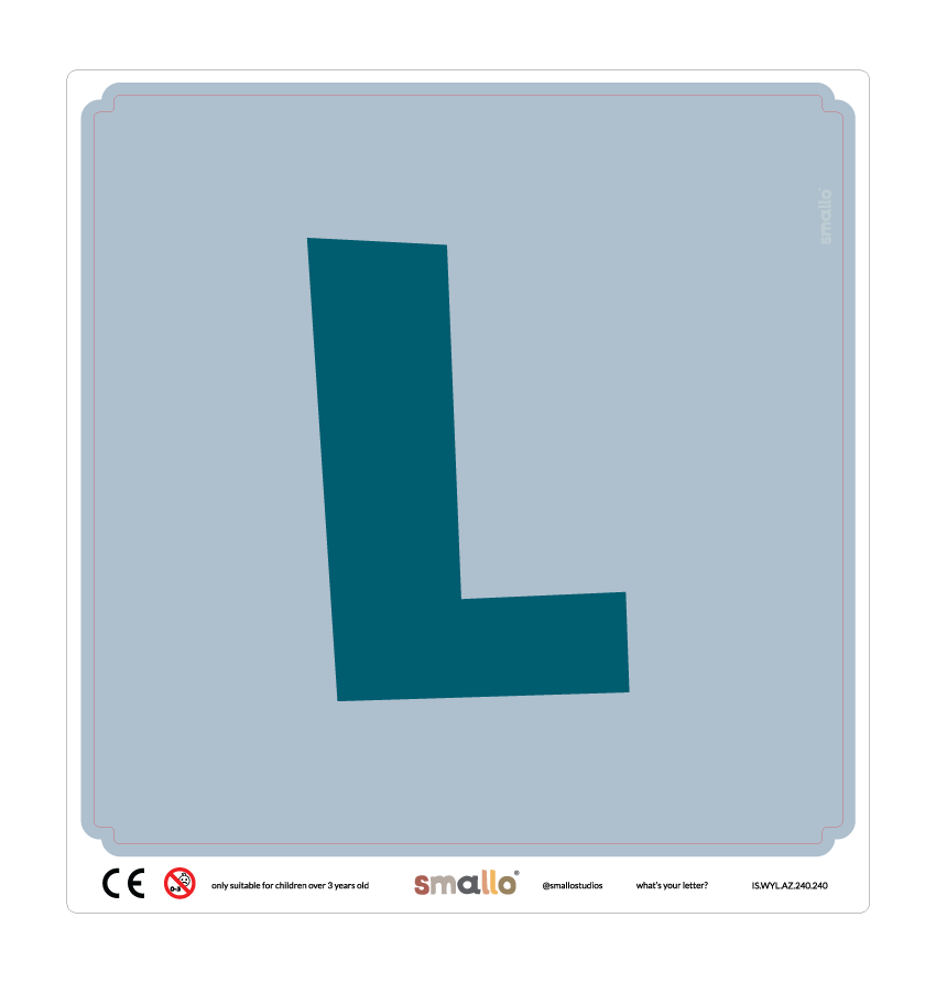 Letter L sticker in blue for IKEA Latt Chair