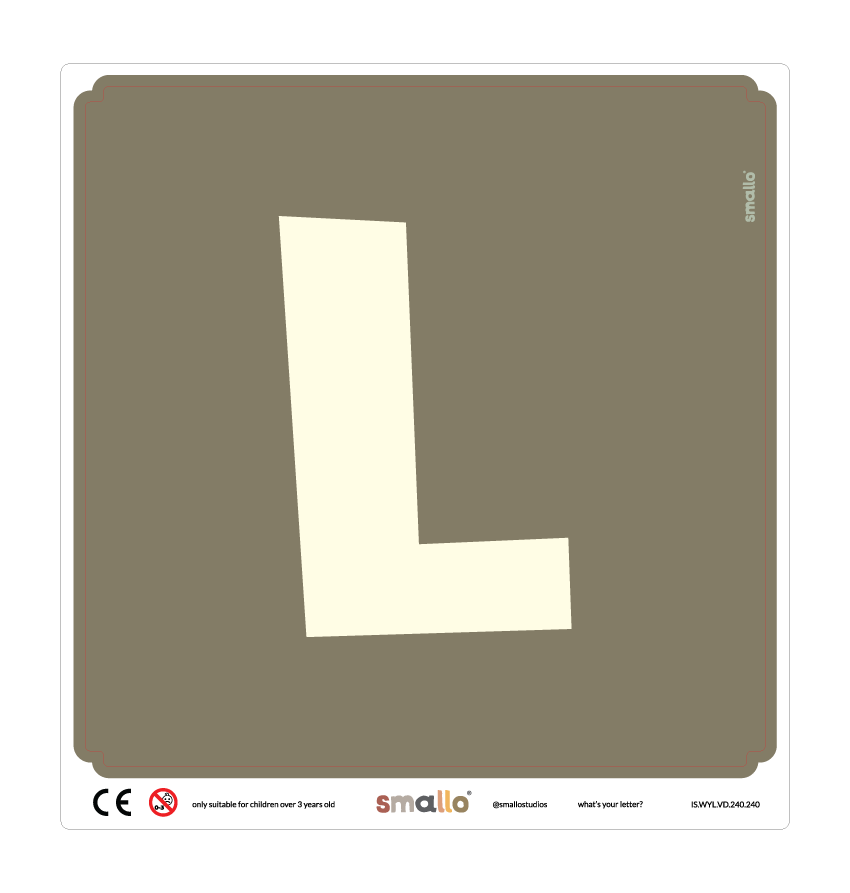 Letter L Sticker in Green for IKEA Latt Chair