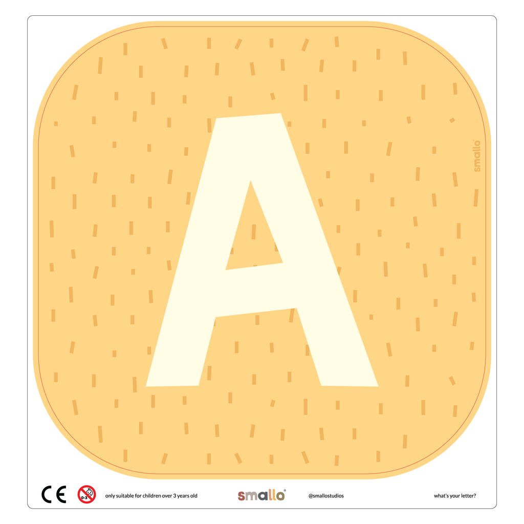 Letter A in Yellow with Sparks for Flisat Stool
