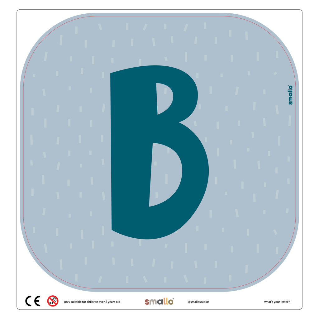Letter B in Blue with rain for Flisat Stool