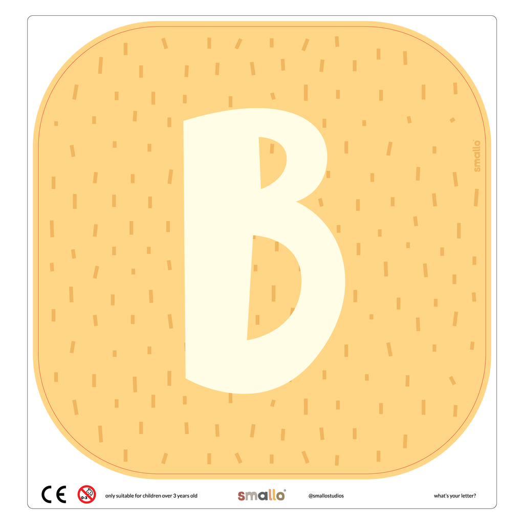 Letter B in Yellow with Sparks for Flisat Stool