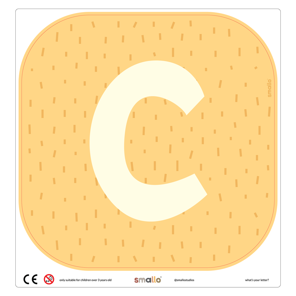 Letter C in Yellow with Sparks for Flisat Stool