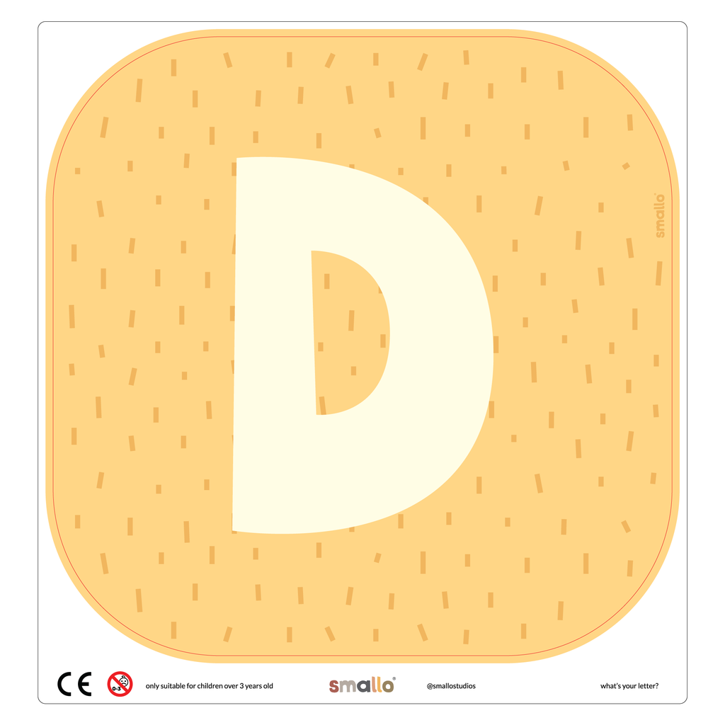 Letter D in Yellow with Sparks for Flisat Stool