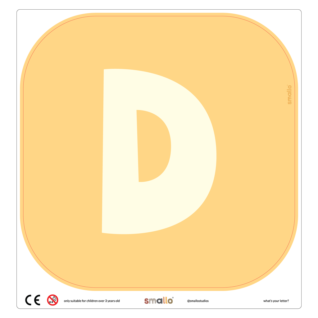 Letter D in Yellow for Flisat Stool