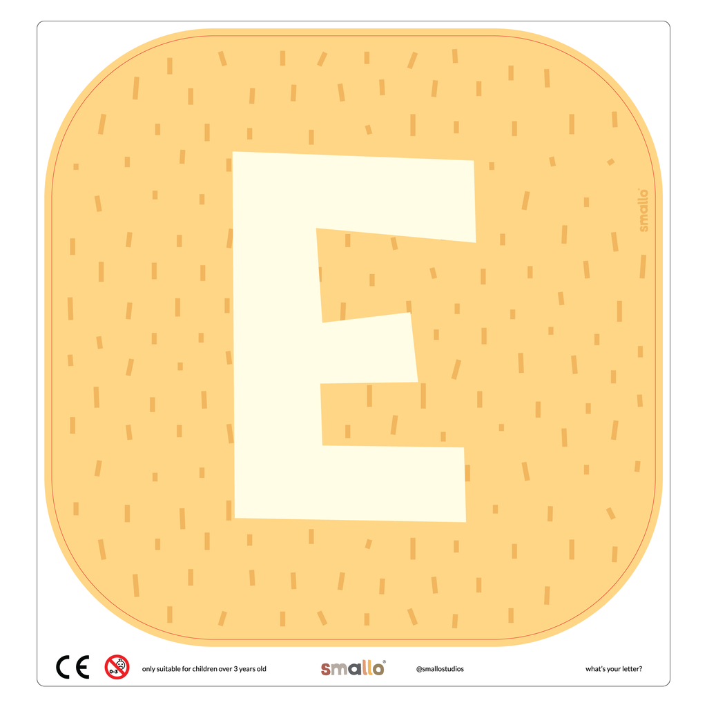Letter E in Yellow with Sparks for Flisat Stool