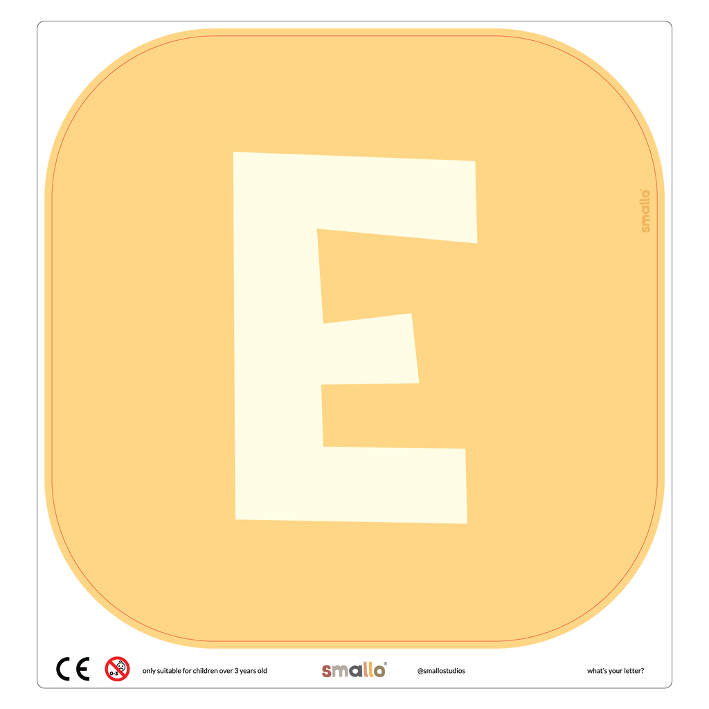 Letter E in Yellow for Flisat Stool