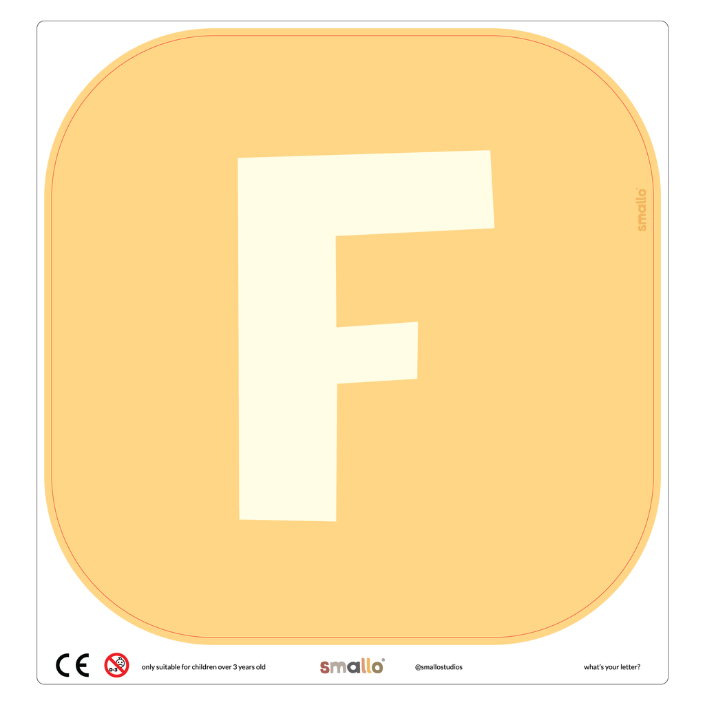 Letter F in Yellow for Flisat Stool