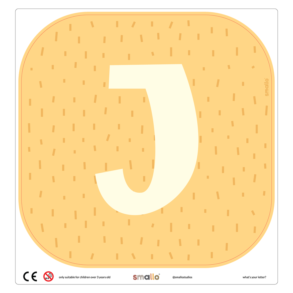 Letter J in Yellow with Sparks for Flisat Stool