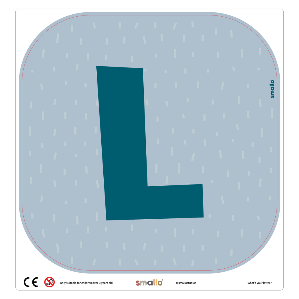 Letter L in Blue with rain for Flisat Stool