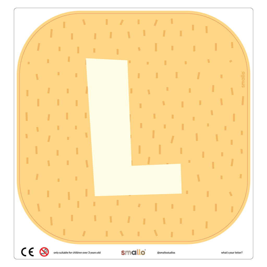Letter L in Yellow with Sparks for Flisat Stool