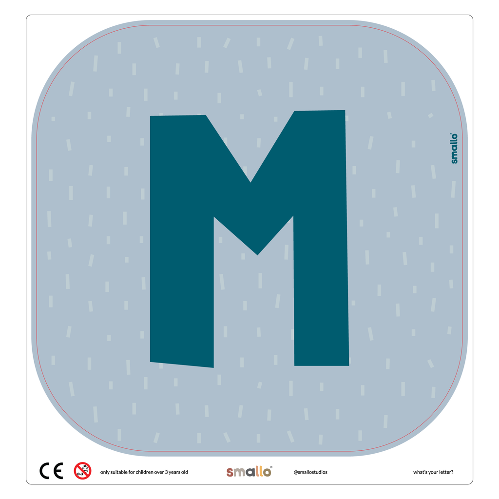 Letter M in Blue with rain for Flisat Stool
