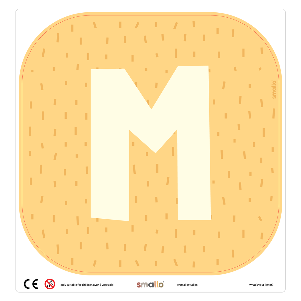Letter M in Yellow with Sparks for Flisat Stool