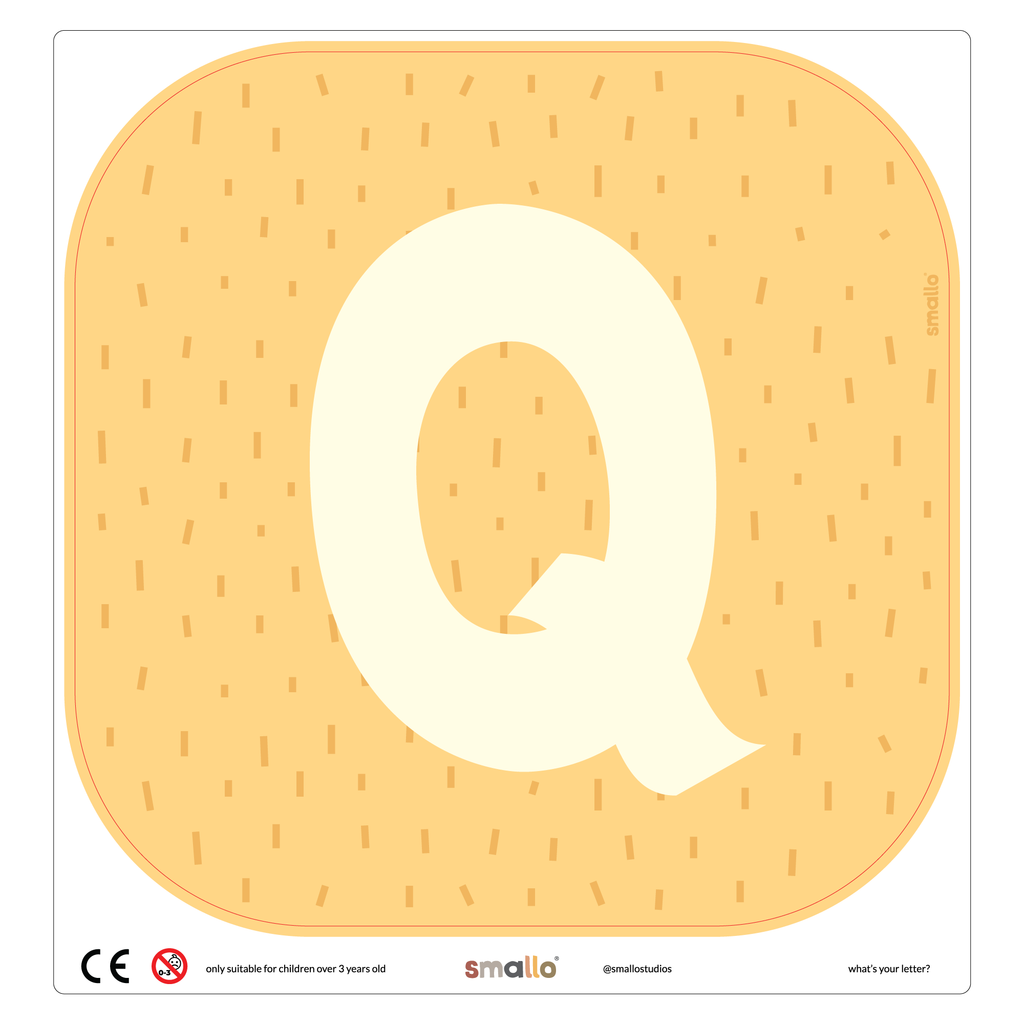 Letter Q in Yellow with Sparks for Flisat Stool