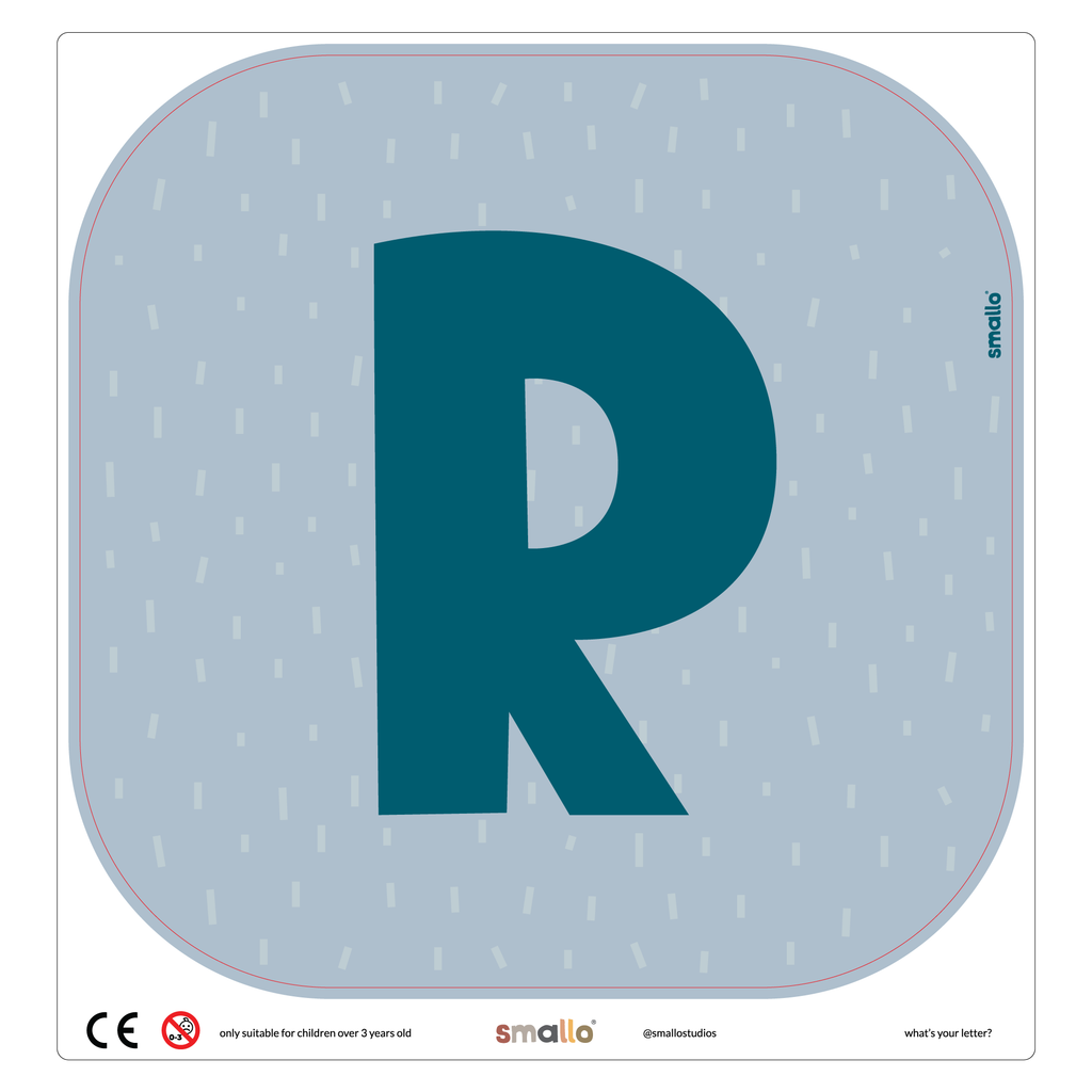 Letter R in Blue with rain for Flisat Stool