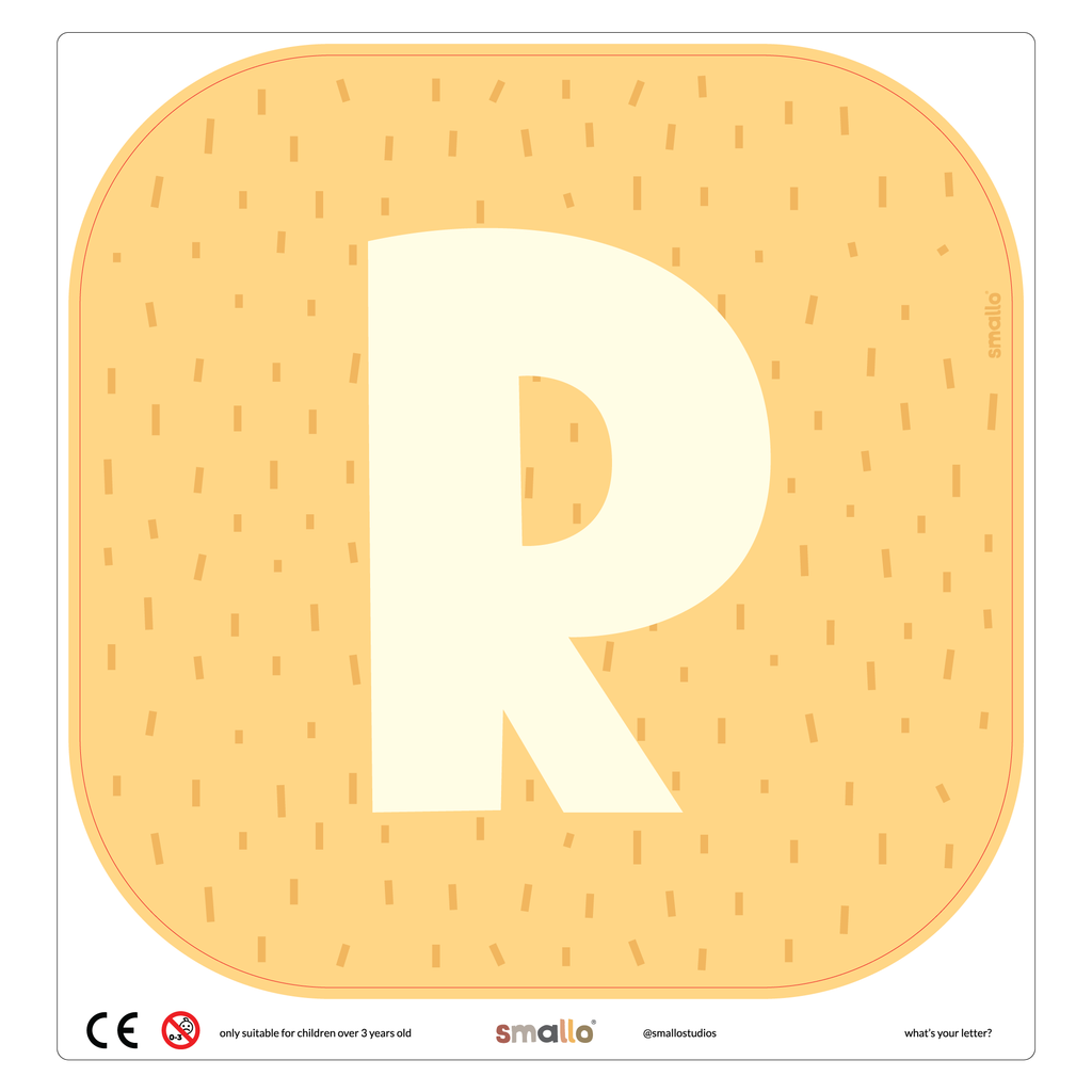 Letter R in Yellow with Sparks for Flisat Stool