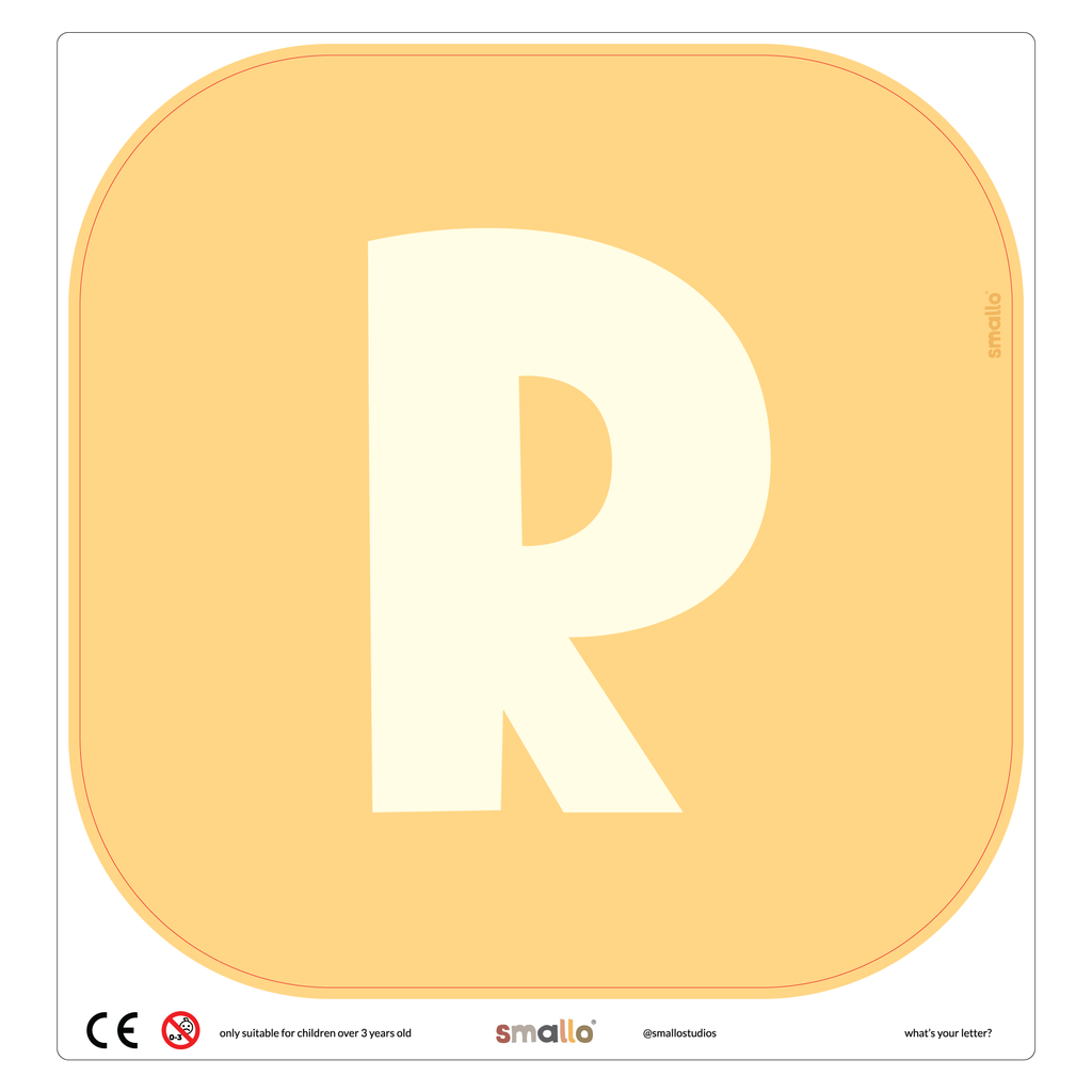 Letter R in Yellow for Flisat Stool