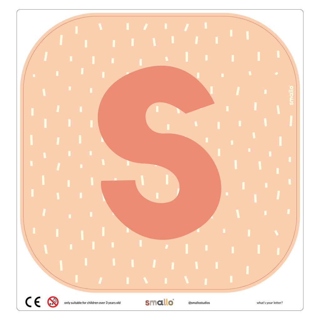 Letter S in Salmon with Dashes for Flisat Stool