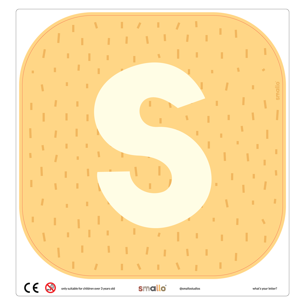 Letter S in Yellow with Sparks for Flisat Stool
