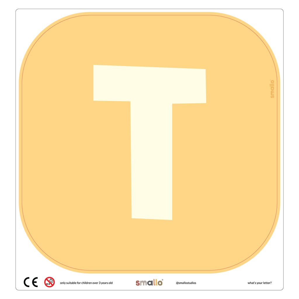 Letter T in Yellow for Flisat Stool