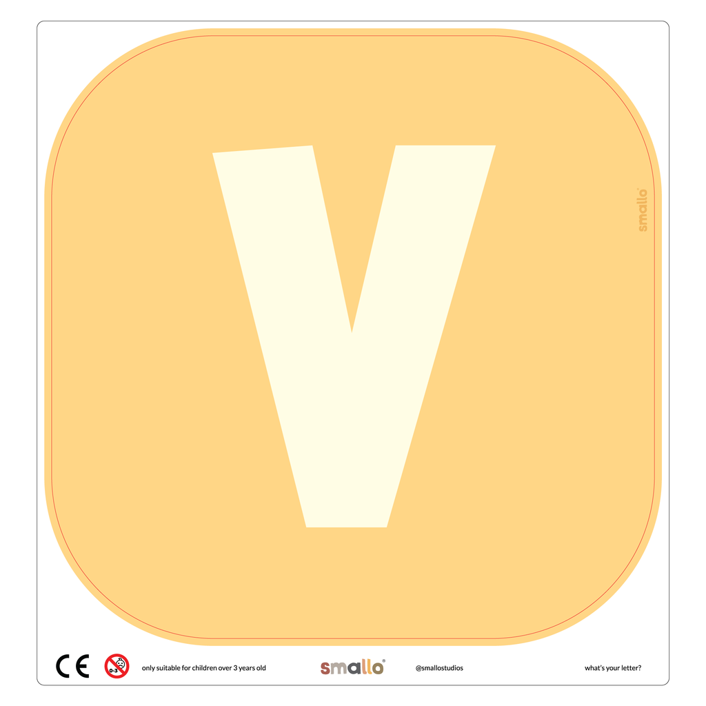 Letter V in Yellow for Flisat Stool