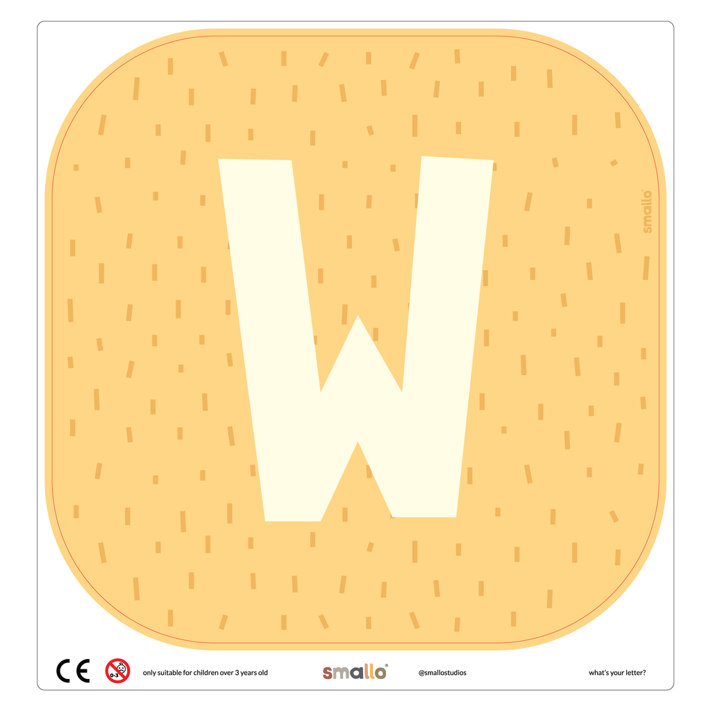 Letter W in Yellow with Sparks for Flisat Stool