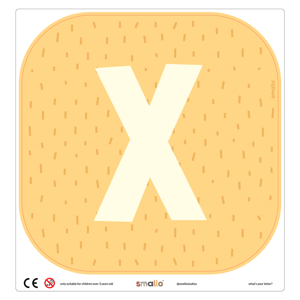 Letter X in Yellow with Sparks for Flisat Stool