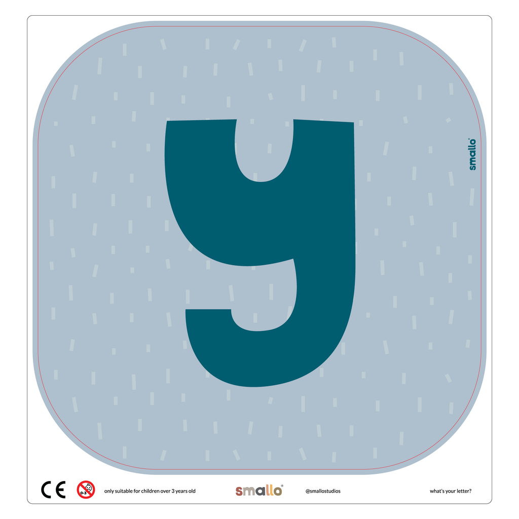 Letter Y in Blue with rain for Flisat Stool