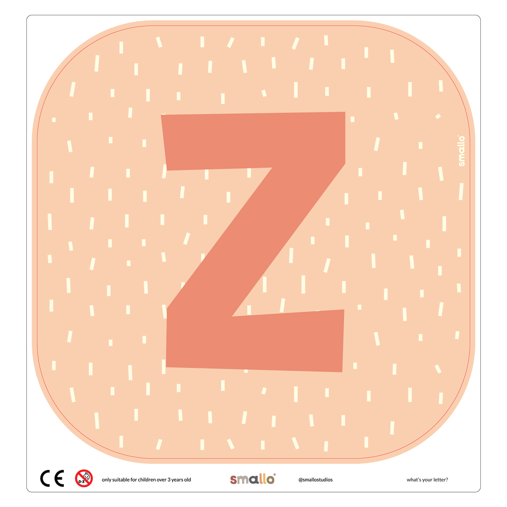 Letter Z in Salmon with Dashes for Flisat Stool