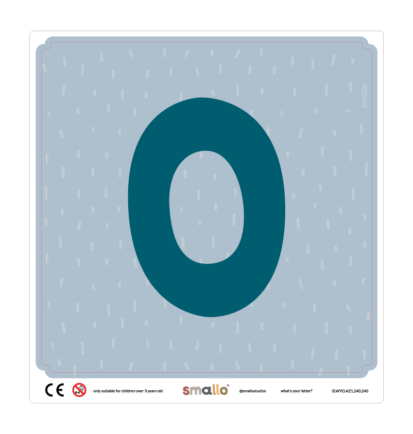 Letter O Sticker in Blue with sparks for Latt Chair