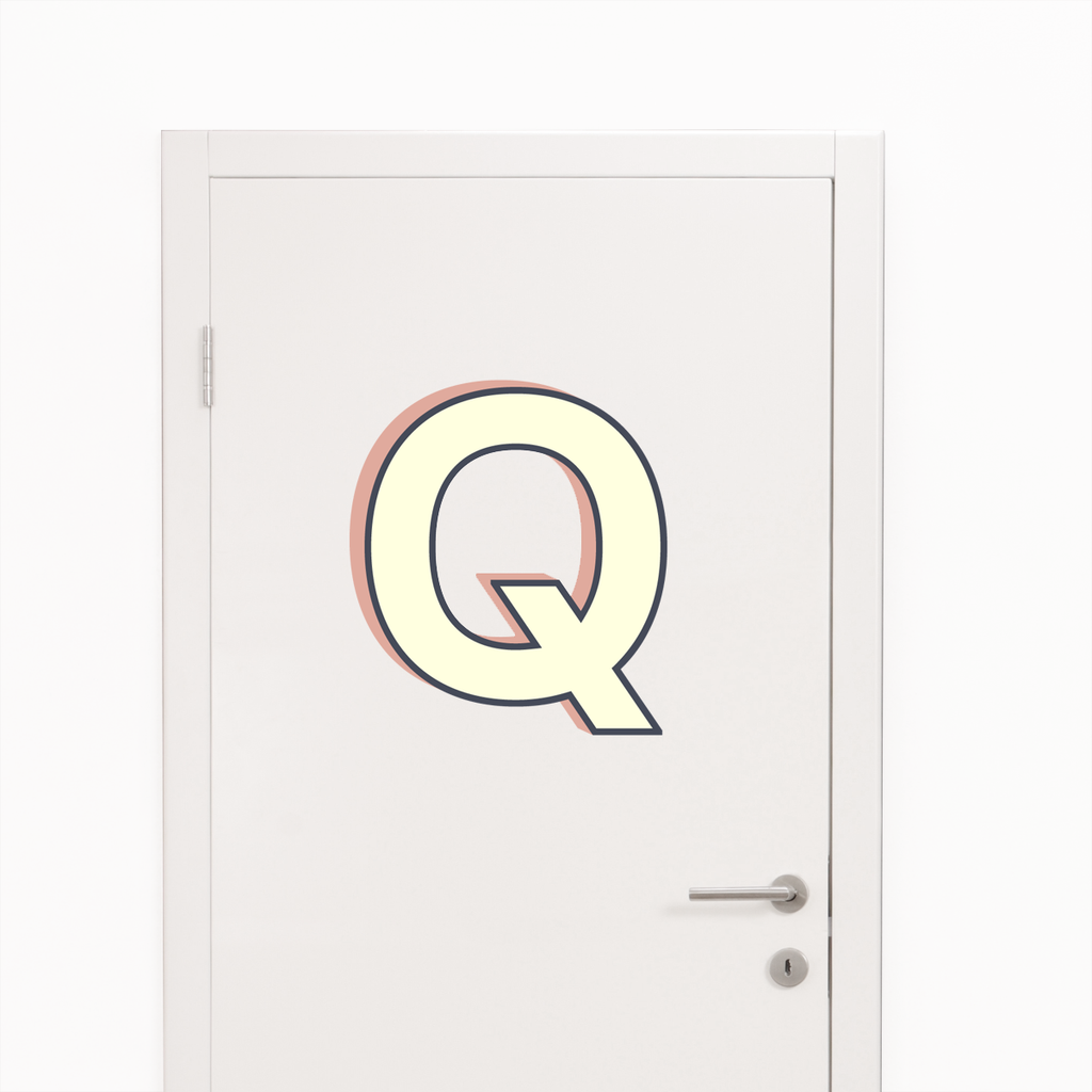 Letter Q in salmon - wall sticker
