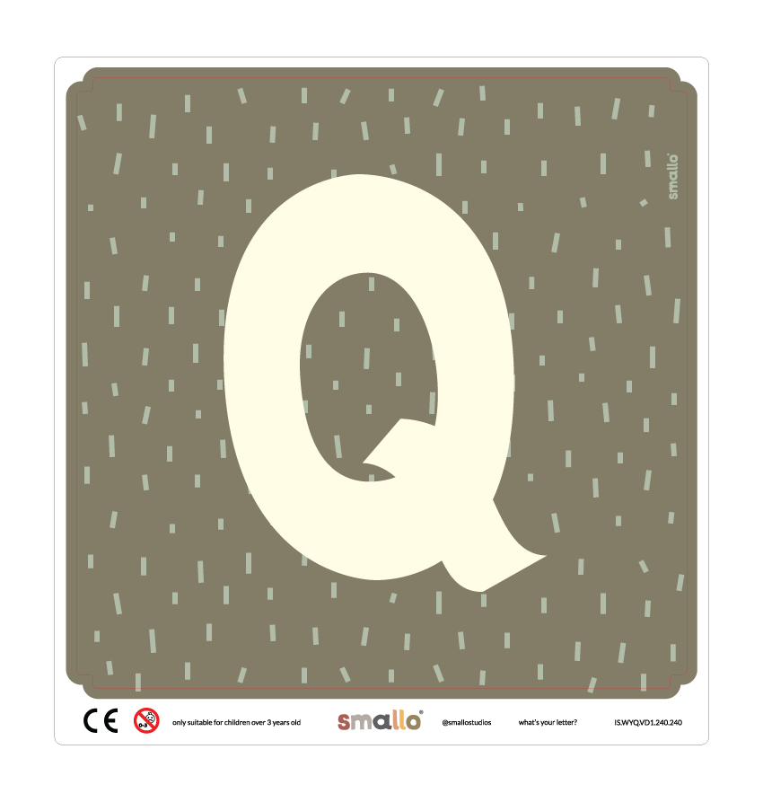 Letter Q sticker in Green Sparks for Latt Chair
