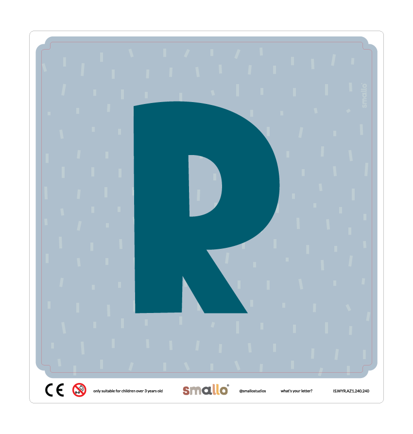 Letter R Sticker in Blue with sparks for Latt Chair