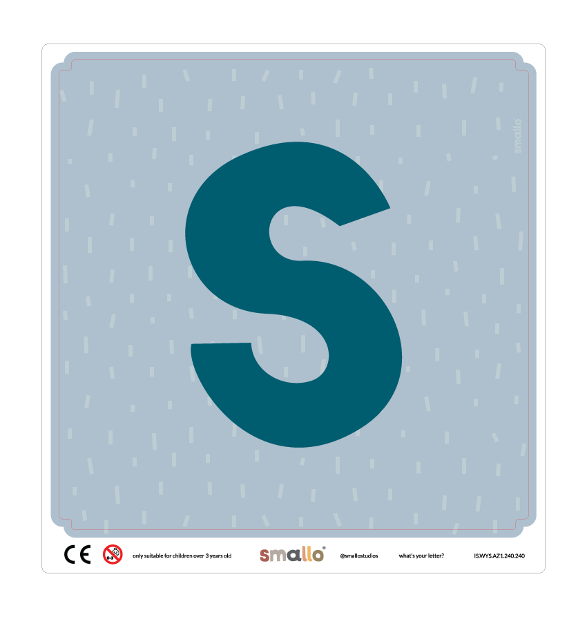 Letter S Sticker in Blue with sparks for Latt Chair