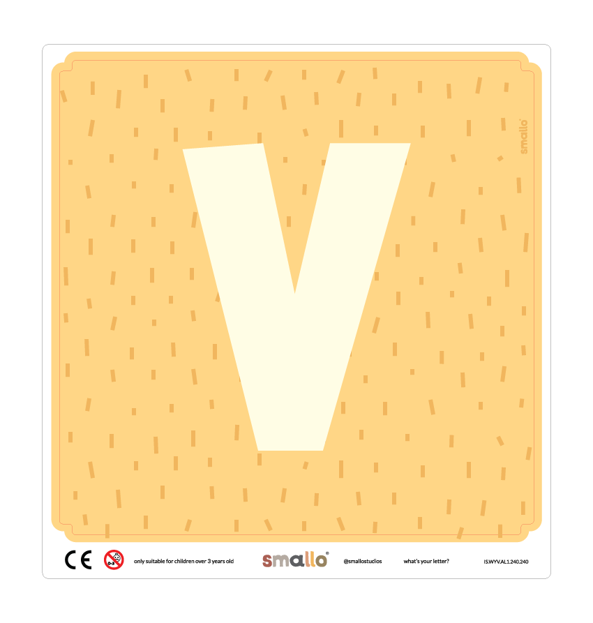 Letter V Sticker in Yellow Sparks for IKEA LATT
