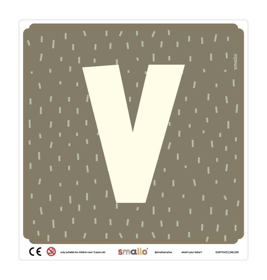 Letter V sticker in Green Sparks for Latt Chair