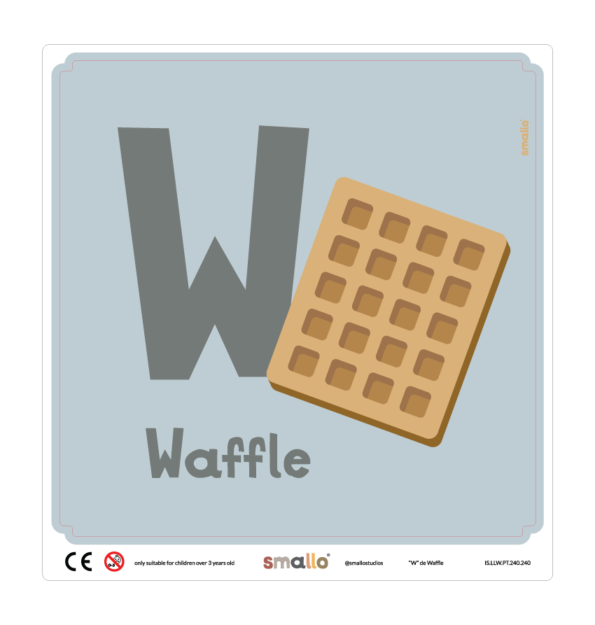 W de Waffle Sticker in Portuguese for IKEA LATT
