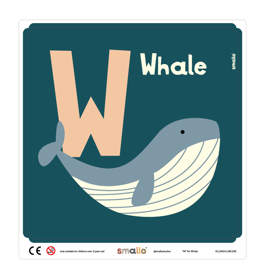 W for Whale Sticker for IKEA LATT Chair