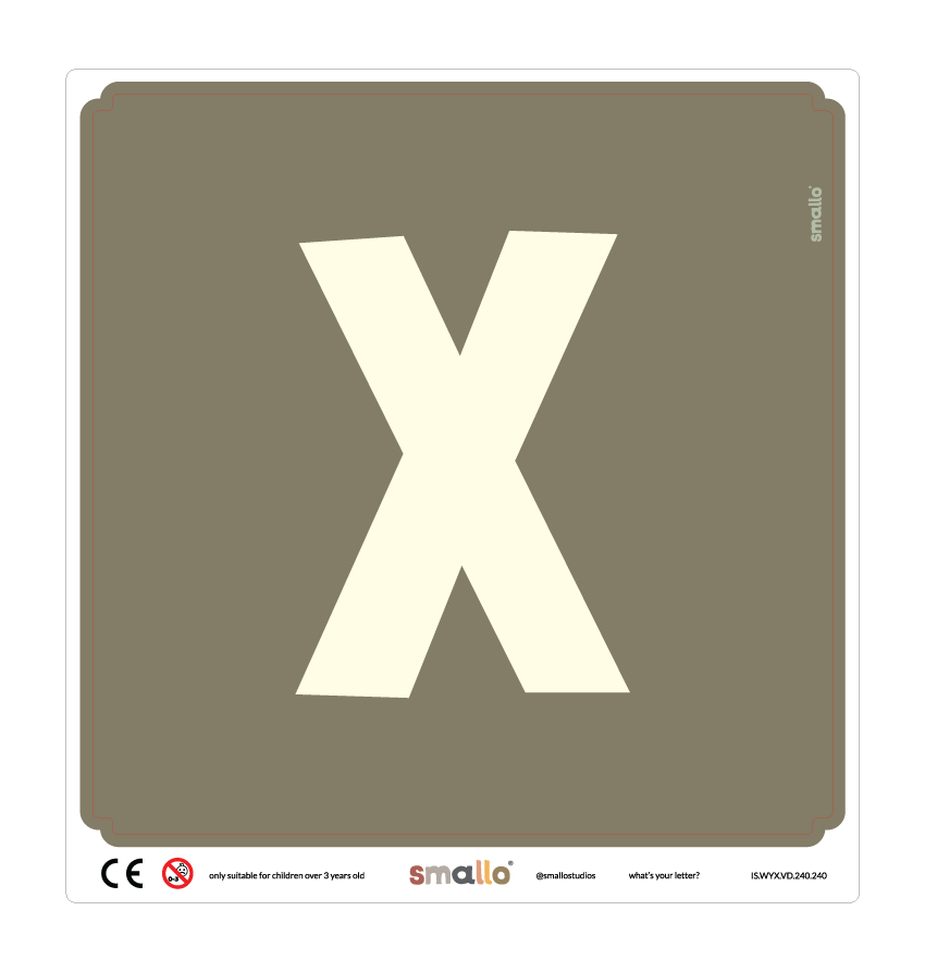 Letter X Sticker in Green for IKEA Latt Chair