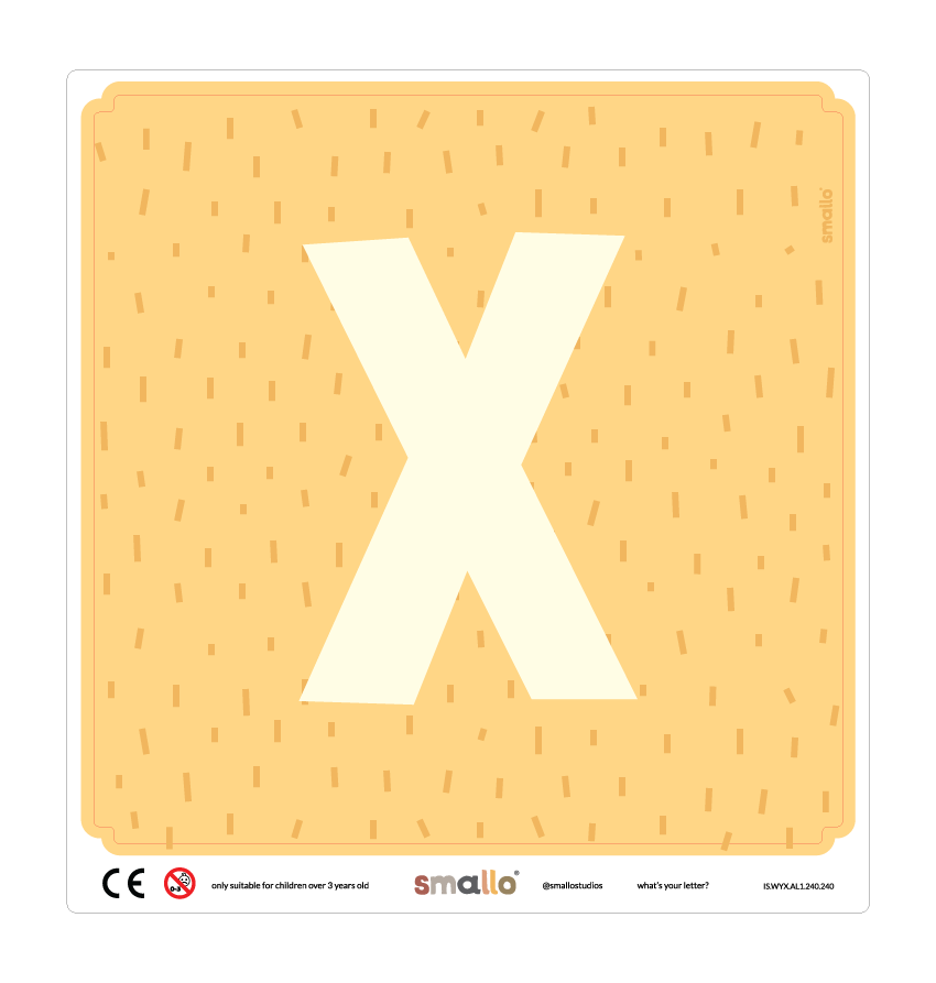 Letter X Sticker in Yellow Sparks for IKEA LATT