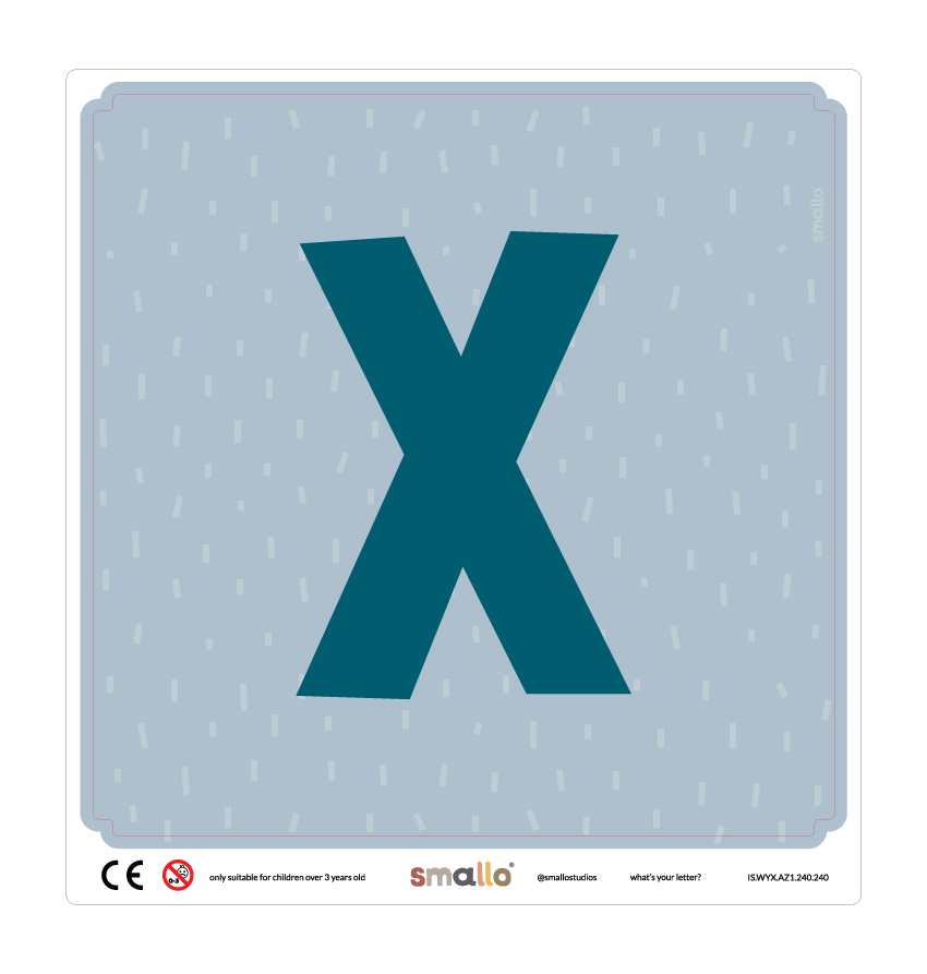 Letter X Sticker in Blue with sparks for Latt Chair