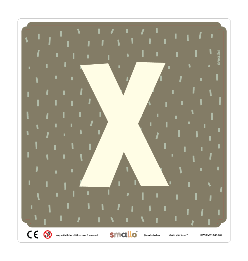 Letter X sticker in Green Sparks for Latt Chair
