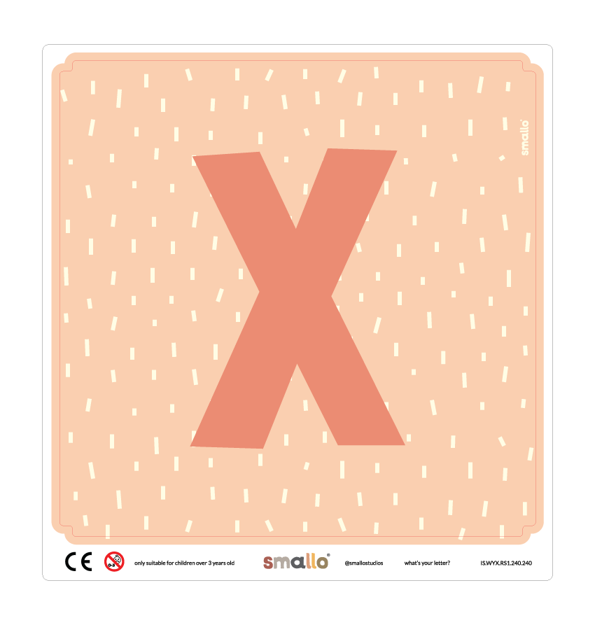 Letter X Sticker in Salmon Sparks for IKEA LATT