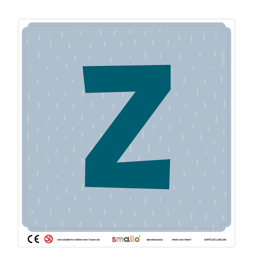 Letter Z Sticker in Blue with sparks for Latt Chair