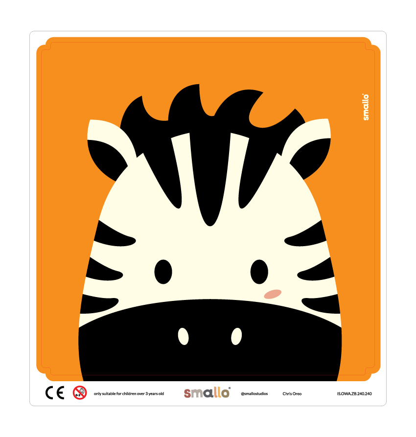 Chris Oreo Zebra Sticker for Latt Chair in Black, White and Orange
